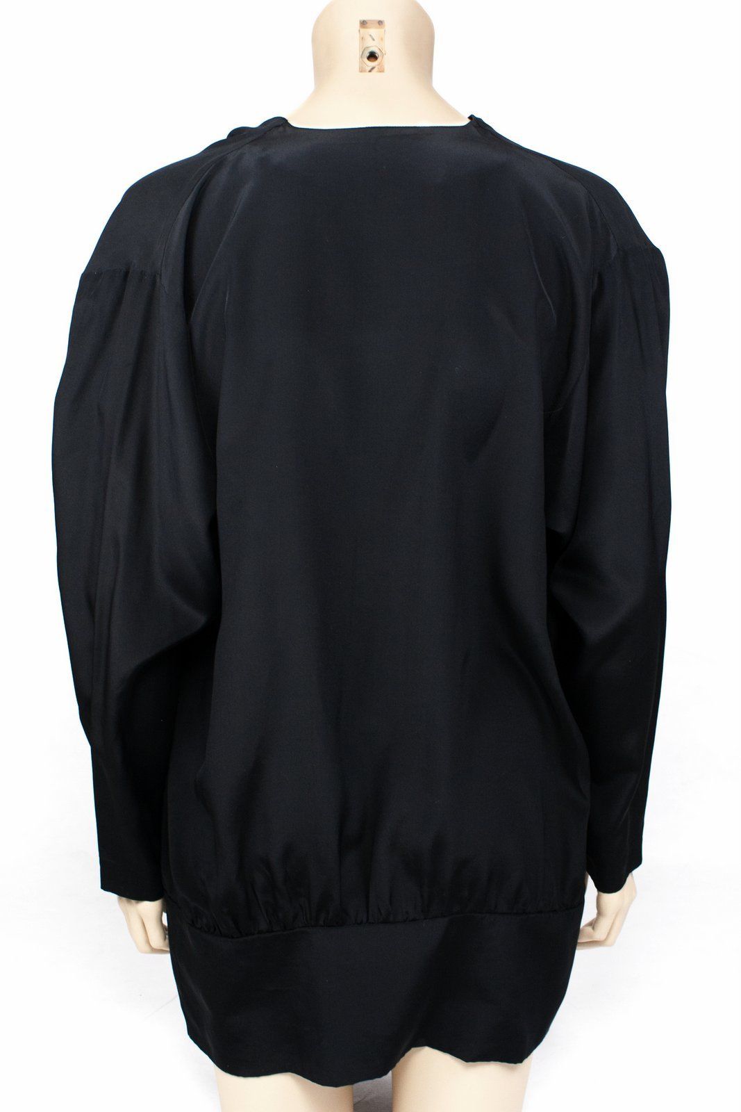 MARIMEKKO Charcoal Black Silk Tunic/Blouse, UK 12/EU 38/US 10, Medium - secondfirst