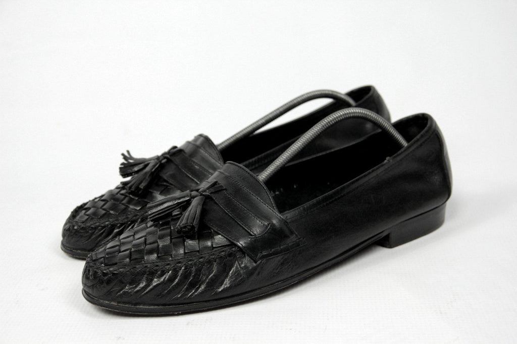 COLE HAAN Woven Leather Tassel Loafers SIZE US 11M, UK 10, EU 44 - secondfirst
