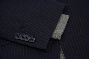 SCOTCH & SODA 1 Button Striped Blue Cotton Blazer SIZE L, US 40, EU 50 - secondfirst