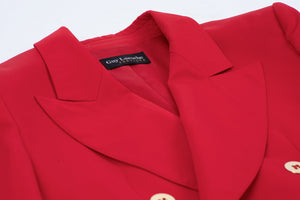 Guy Laroche Red Wool Double Breasted Blazer With Gold Buttons
