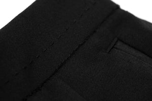 Designer Remix Black Wool Women's Bermuda Shorts, S