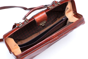 High Quality Vintage Men's Brown Leather Briefcase