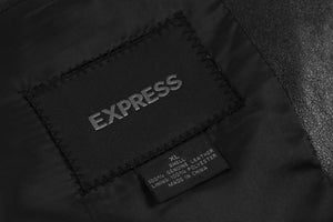 Genuine Leather Black 3 Button Blazer Jacket, Men's XL