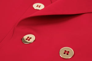 Guy Laroche Red Wool Double Breasted Blazer With Gold Buttons
