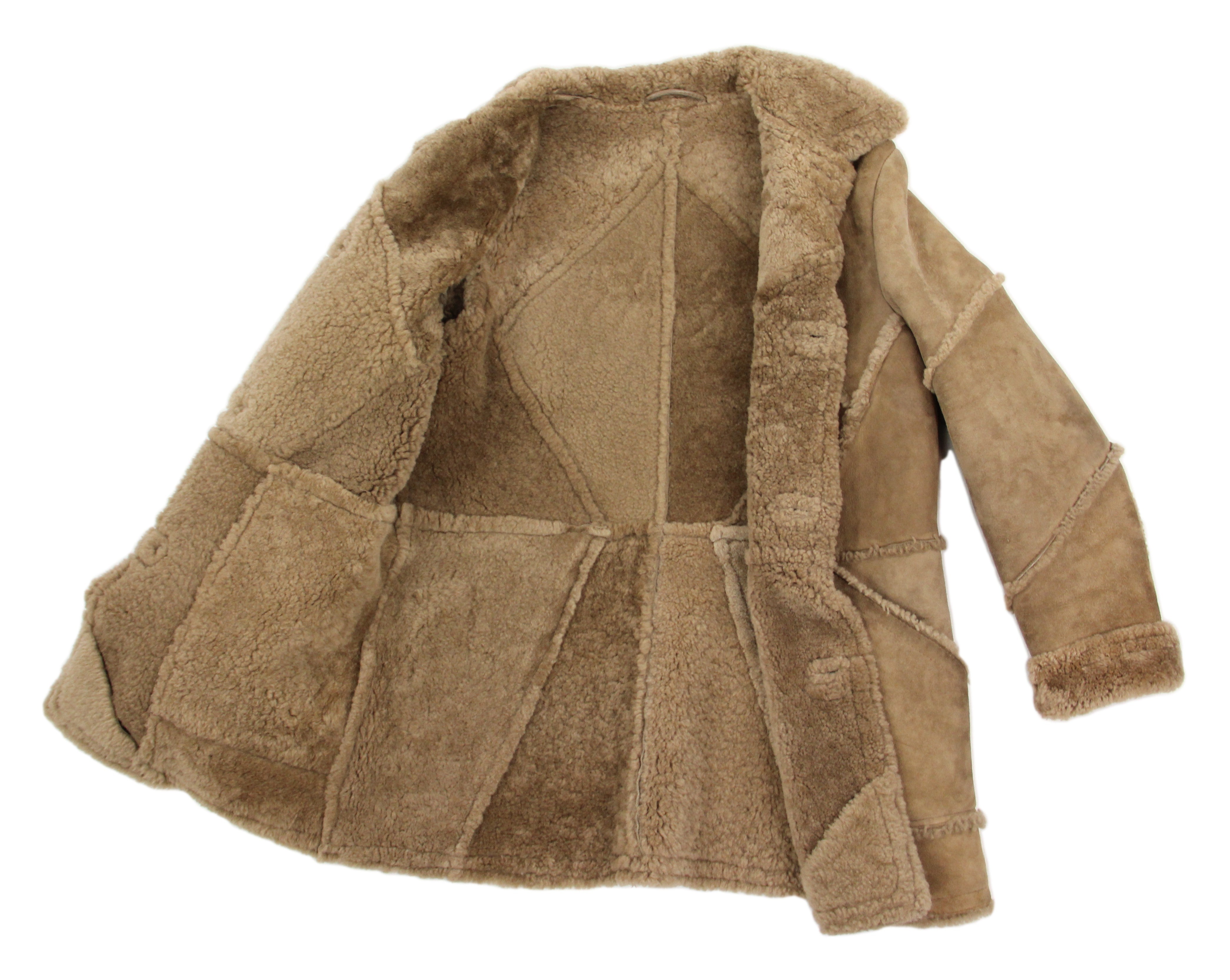 Stunning Men's Brown Shearling Coat, Size 40