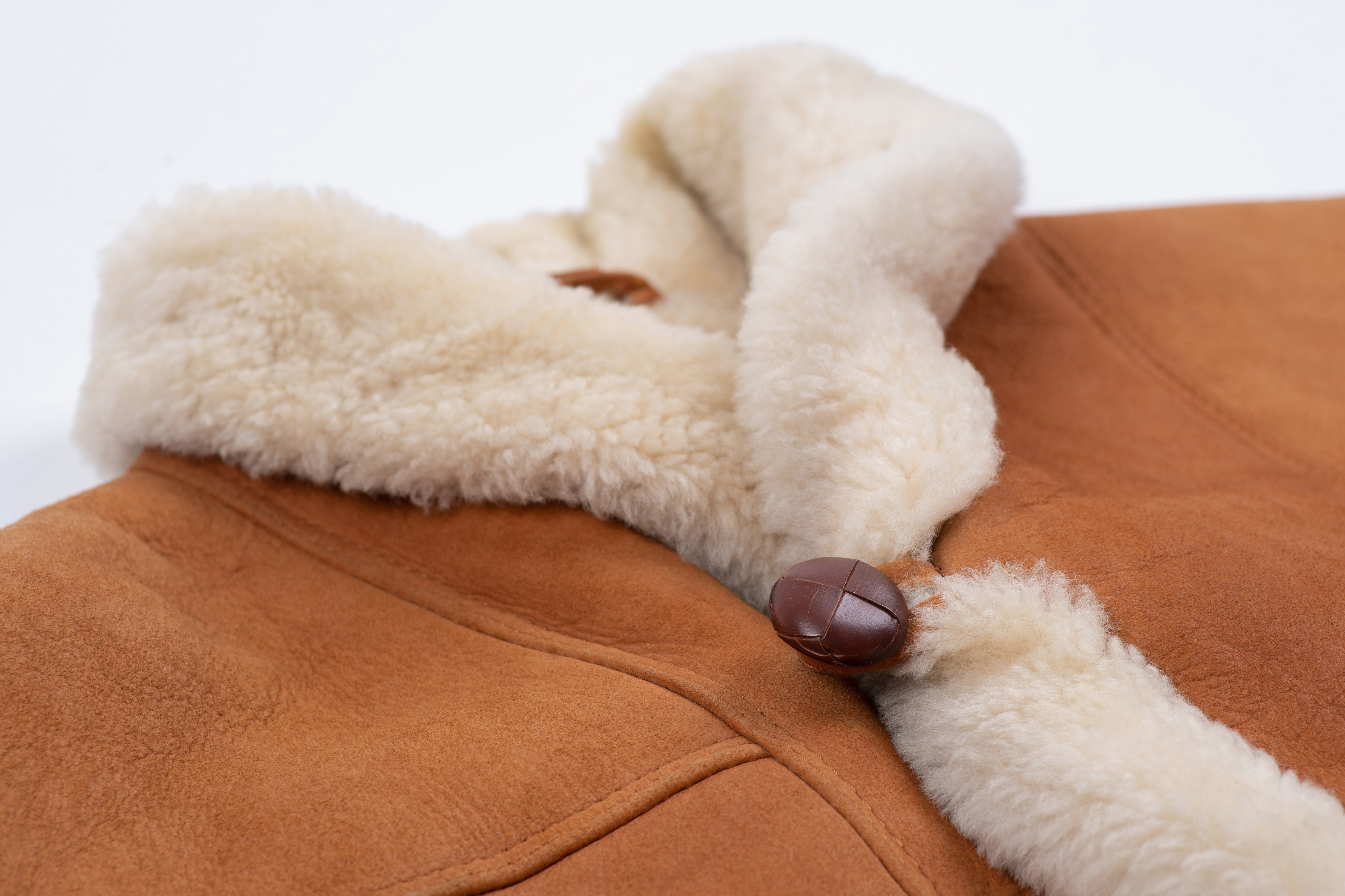 Sheepskin Short Fur Jacket, Camel Suede, Outerwear
