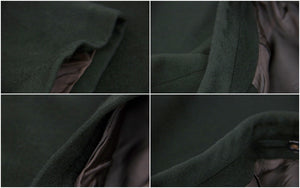 Franck Namani Paris Pure Cashmere Green Long Overcoat, SIZE EU 54, USA 44 R - secondfirst