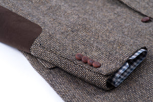 Harris Tweed for Mario Barutti Brown Superfine Wool Blazer, Size US 46S, EU 28
