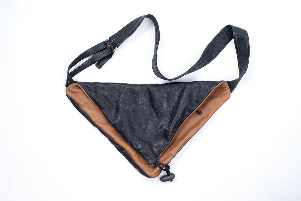 Indian Summer Soft Leather Reversible Origami Fold Crossbody Bag