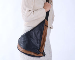 Indian Summer Soft Leather Reversible Origami Fold Crossbody Bag