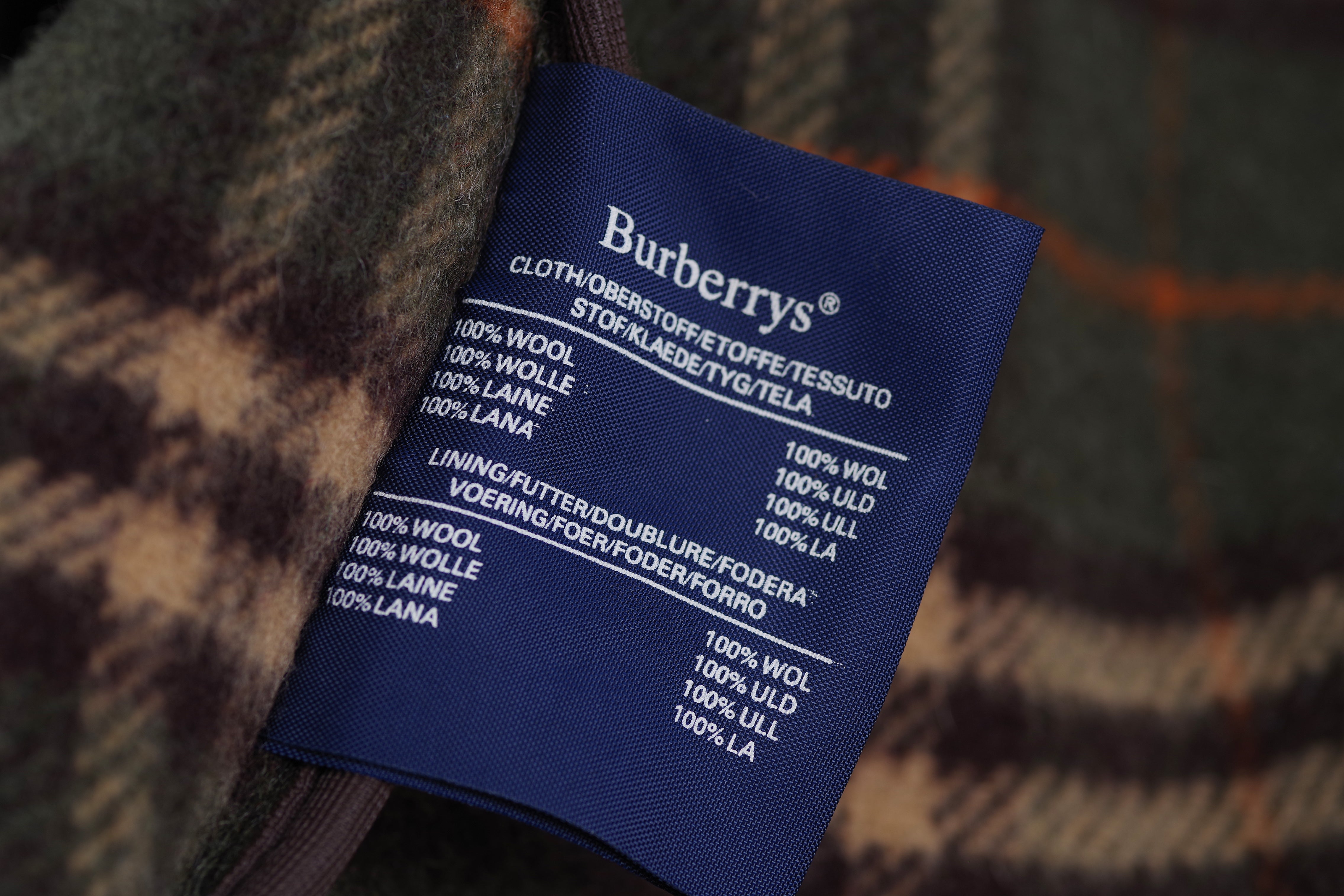 Burberry Khaki Green Wool Men's Vintage Duffle Coat, EU 50R, US 40R