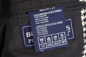 Burberry Cashmere Black & White Houndstooth Slim Fit Blazer, US 38R, EU 48R