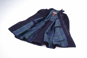 Fjallraven x Baur Navy Blue Wool Loden Overcoat, Size M