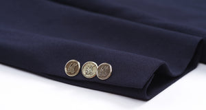 Burberry Vintage Men's Double Breasted Metal Buttons Blazer, EU 102, US 42L