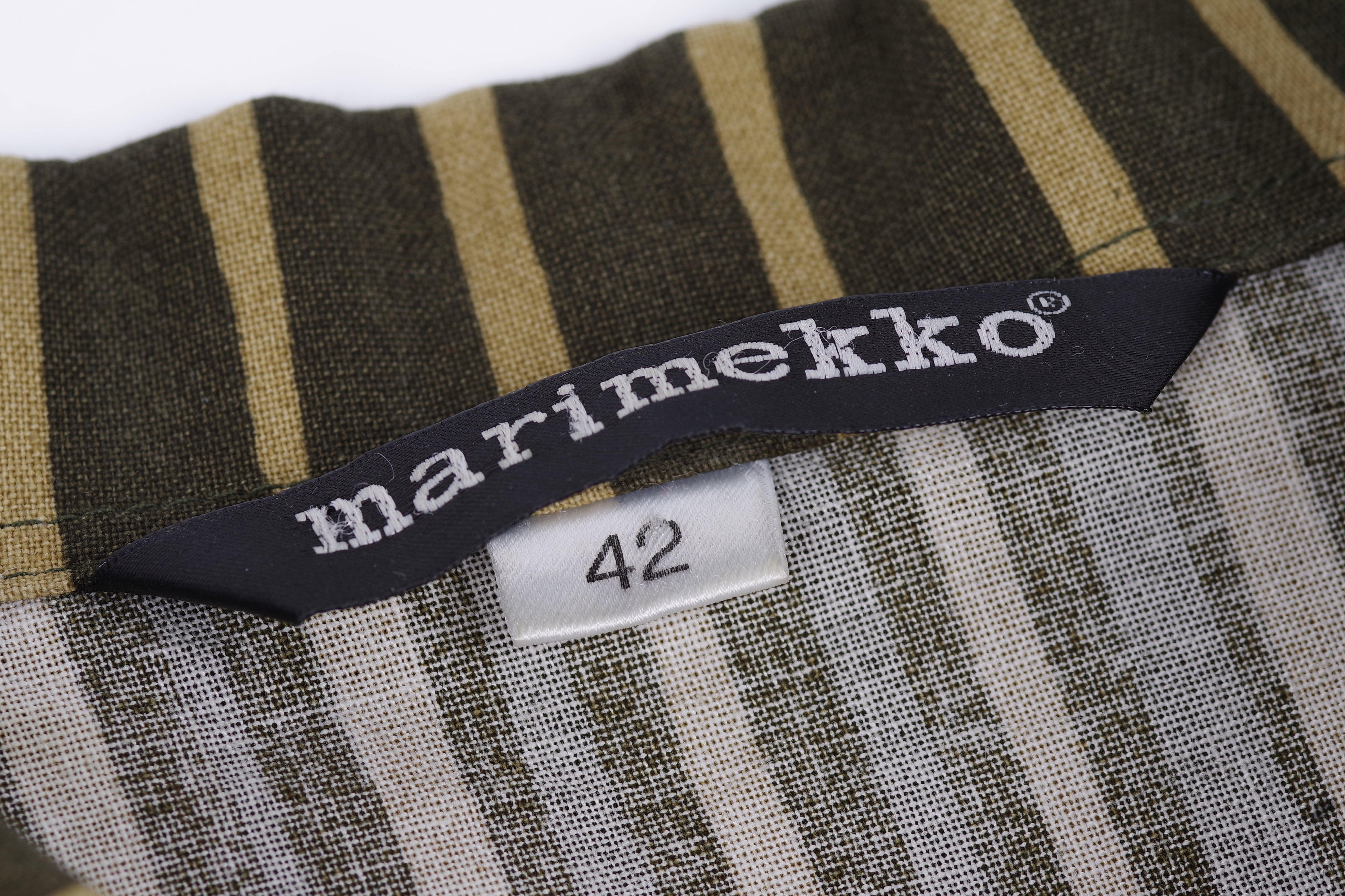 Marimekko Jokapoika Striped Green Shirt, Size 42 (Men's L)