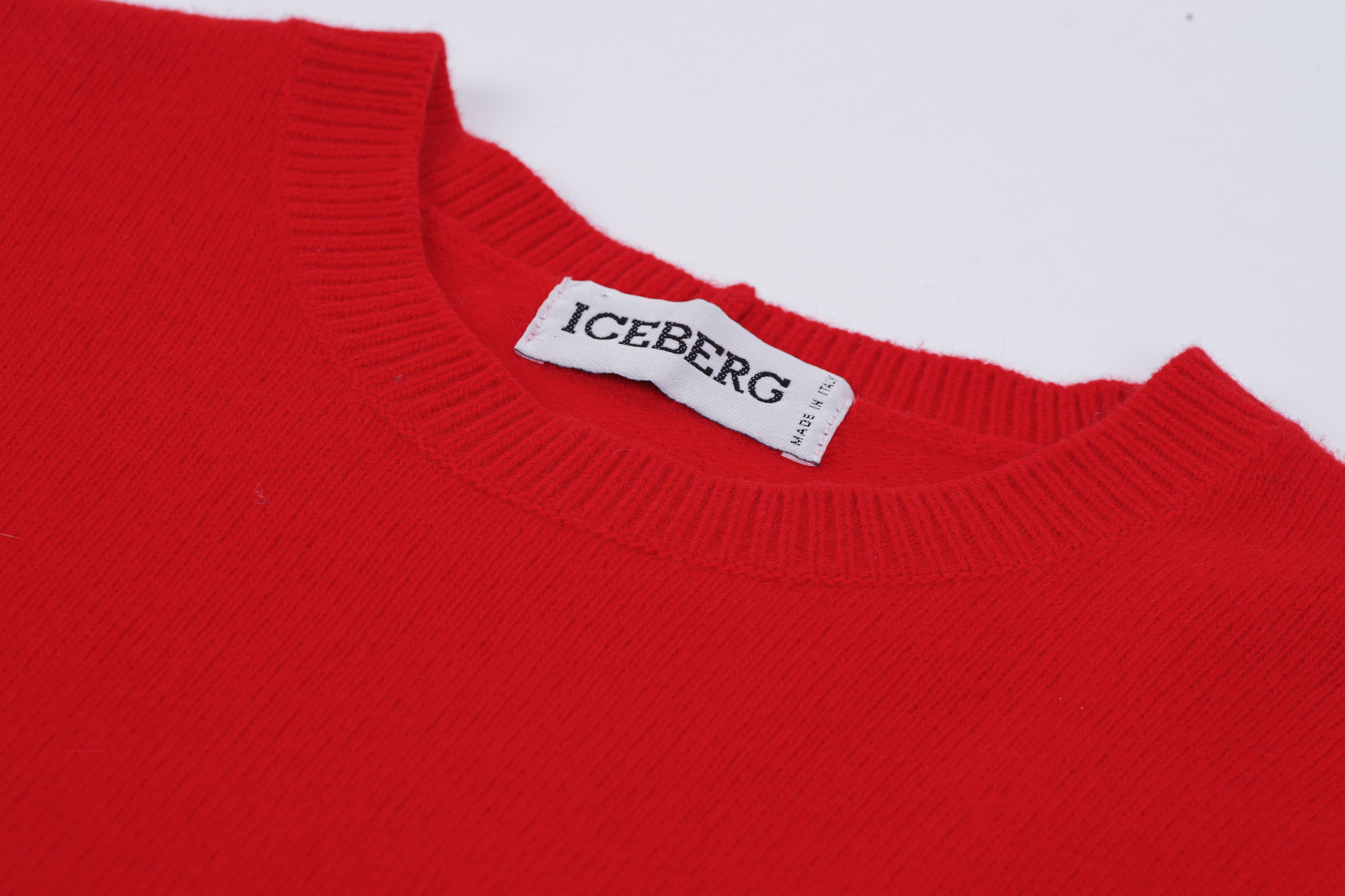 Iceberg Vintage Red Knit Long Wool Mohair Blend Sweater, Women's M