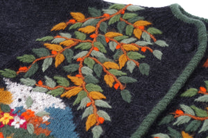 Sirogojno Style Dobrila Scenic Landscape Embroidered Cardigan Coat, Size XL
