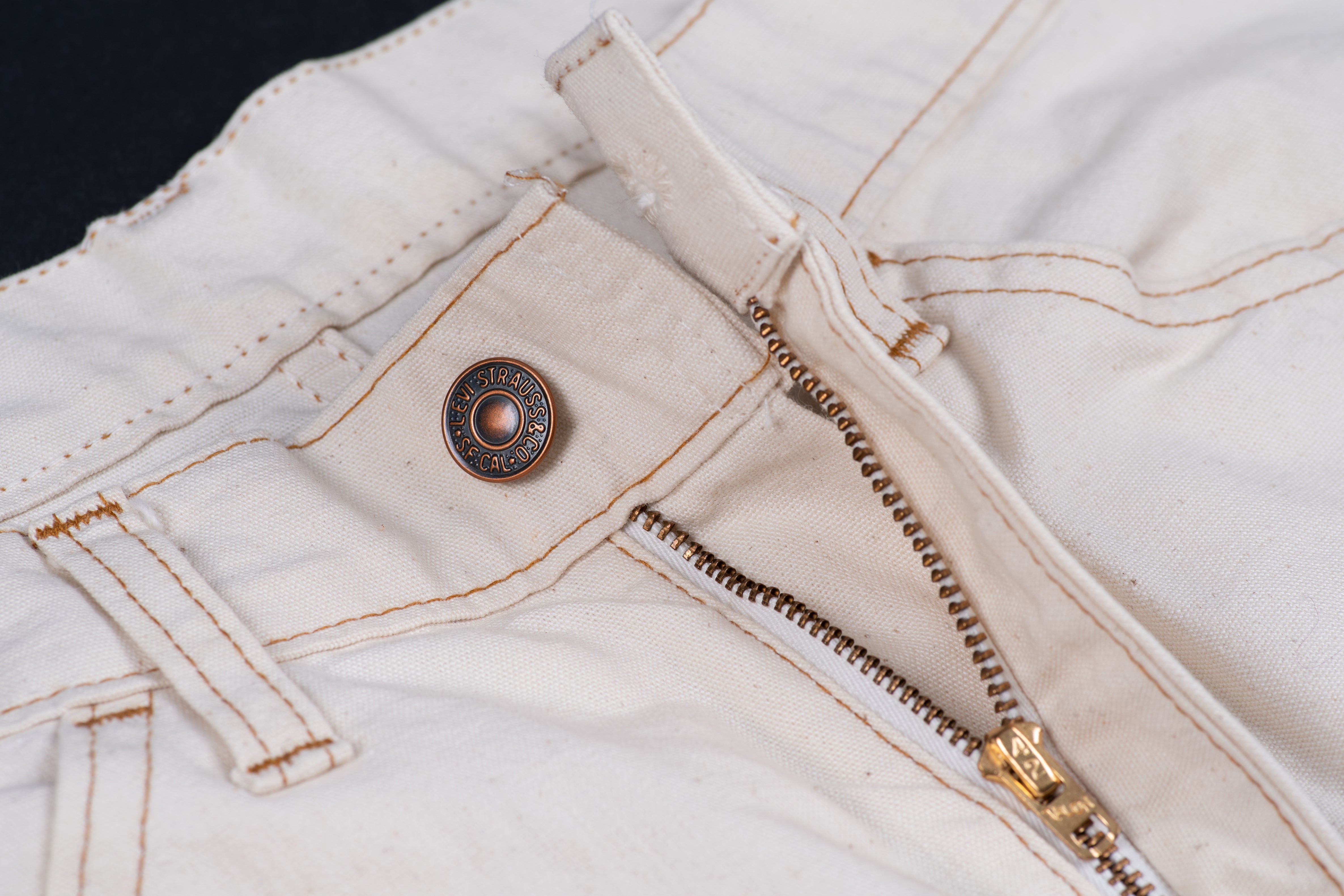 Vintage 70's Levi's Orange Tab Canvas Cotton Workwear Trousers, W33/L28