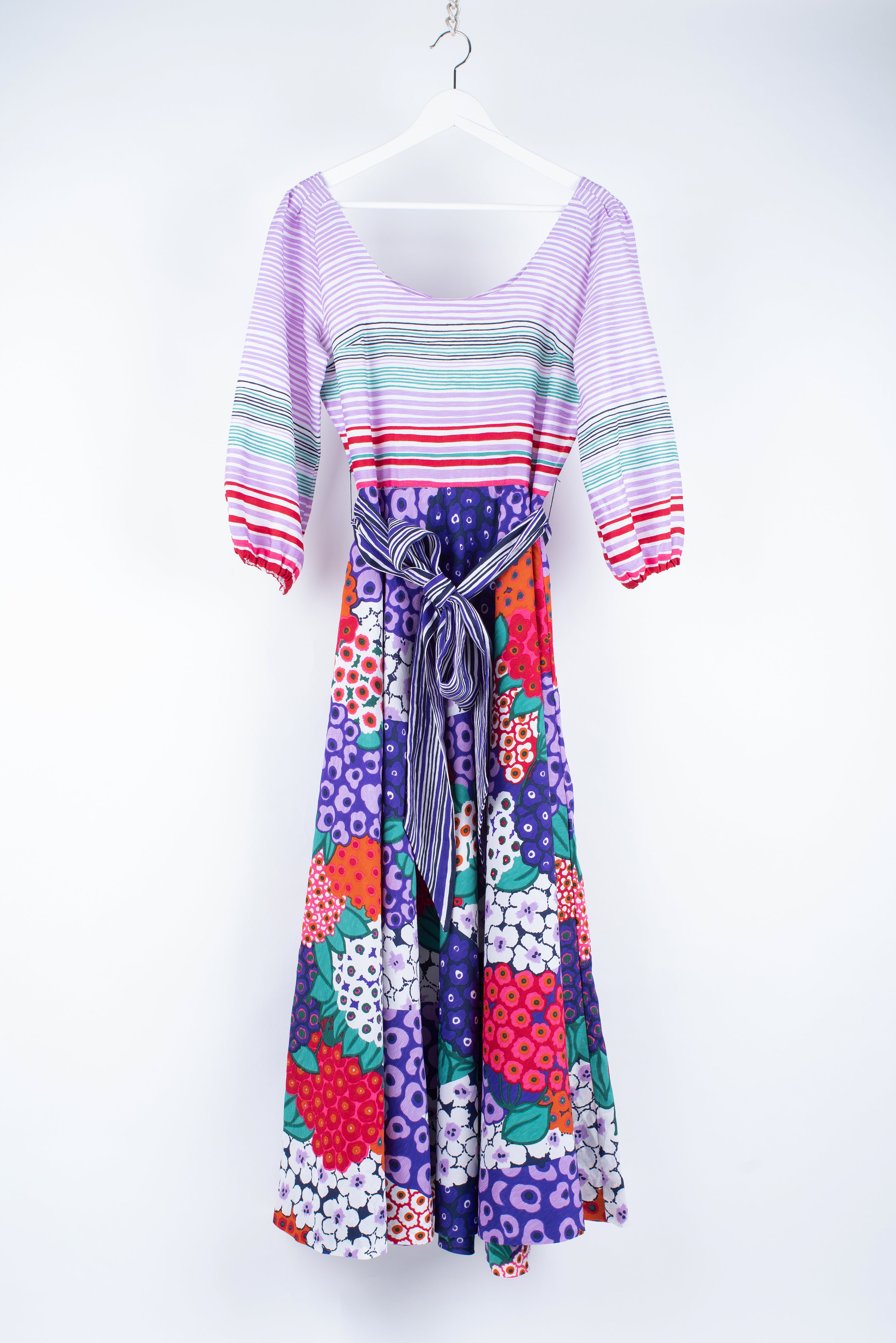 Lanvin Paris Vintage 70's Floral Maxi Dress, Size M