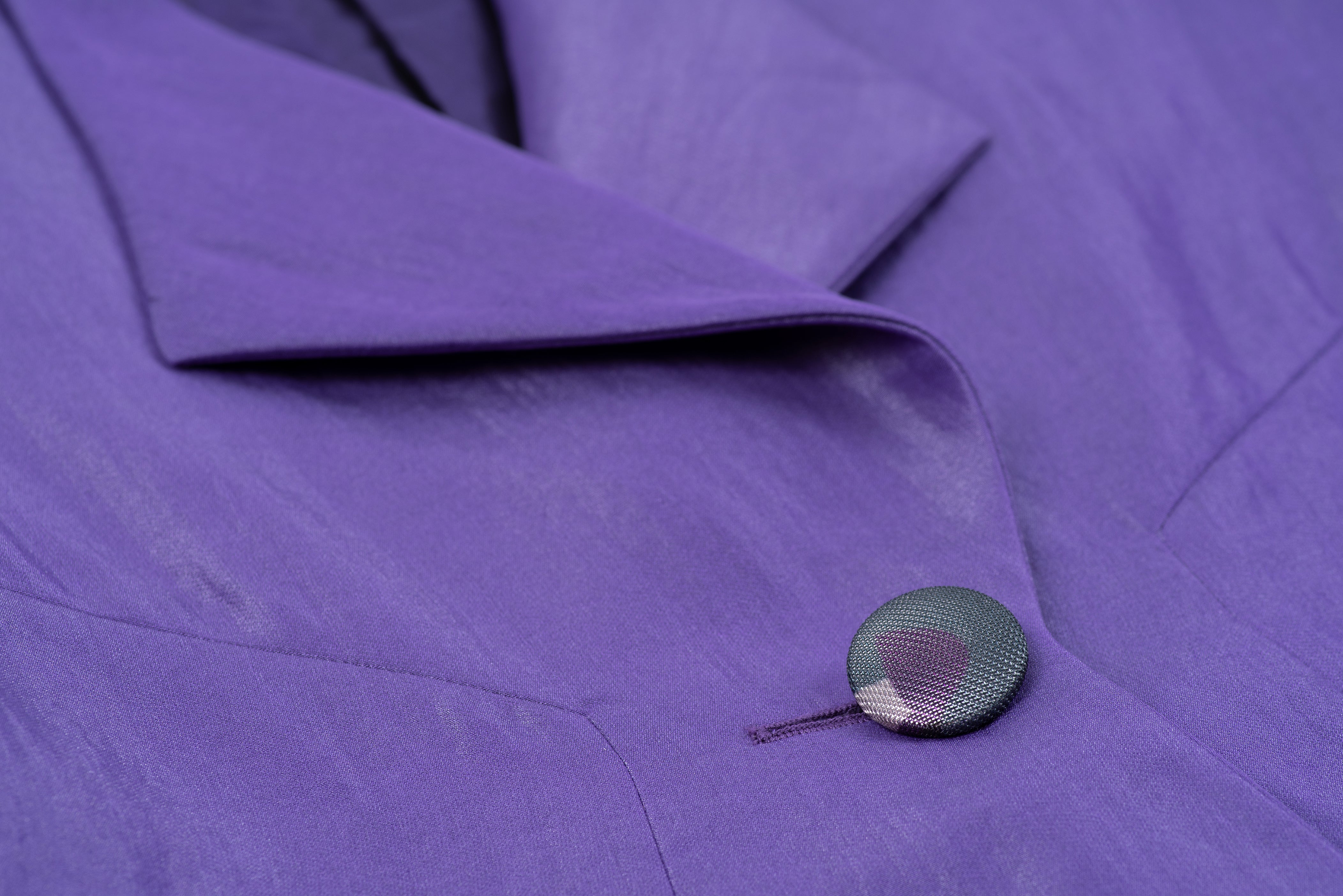Giorgio Armani Silk and Linen Purple Fancy Blazer Jacket, SIZE S