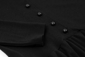 Marimekko Wool Fit And Flare Button Up Midi Black Dress, Size S