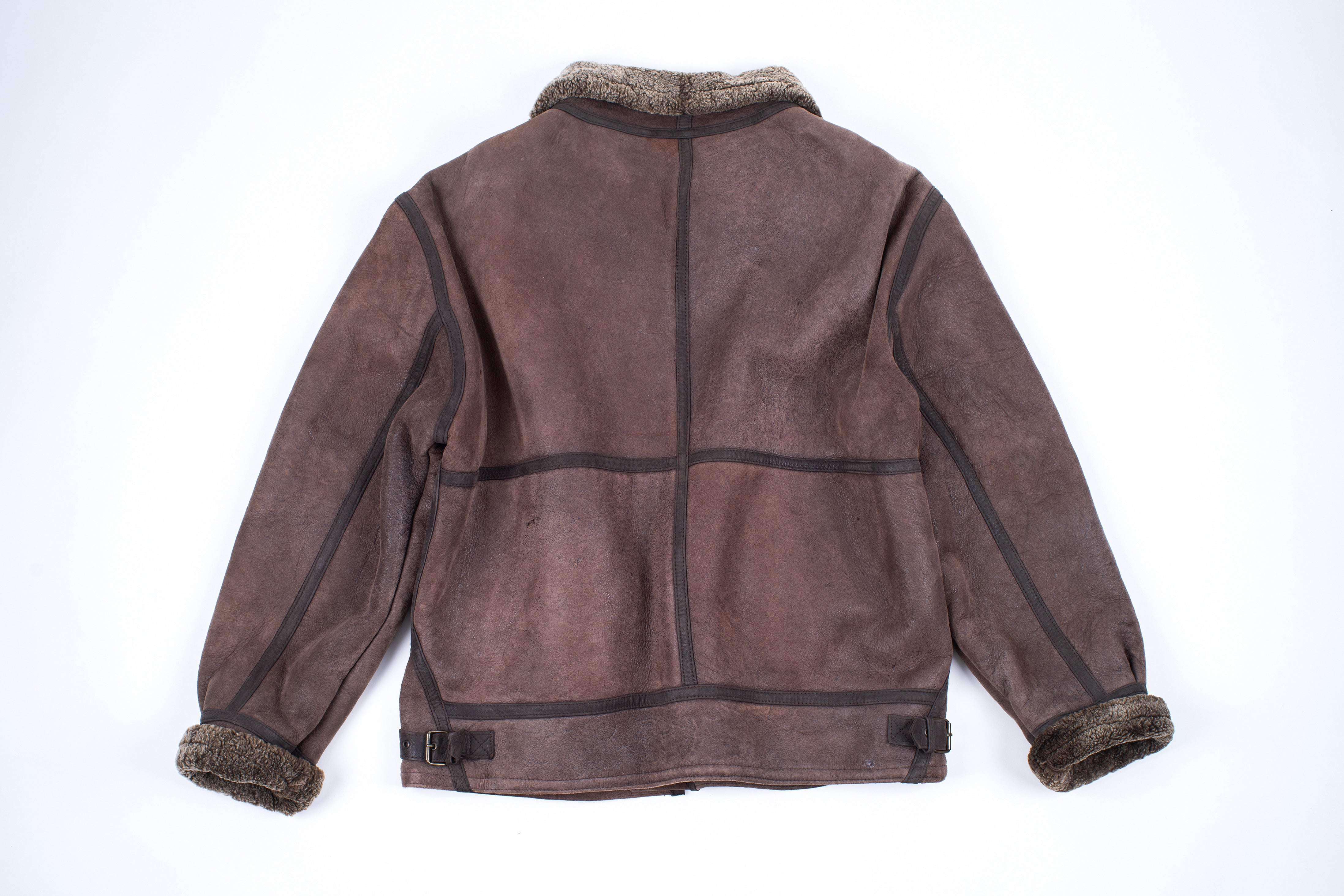 Aviator Type-B Style Dark Brown Shearling Jacket, Size Us 46, Eu 56