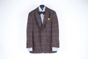 Harris Tweed for Mario Barutti Brown Superfine Wool Blazer, Size US 36R