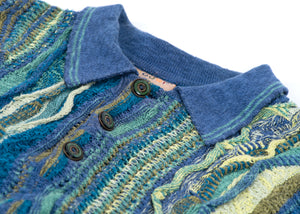 Coogi Mediteranean Multicolor Linen & Cotton Blend Sweater, Mens XL