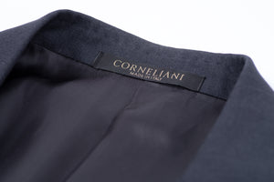 Corneliani Super 150's Wool 2 Button Graphite Blue Blazer, EU 52R, US 42R