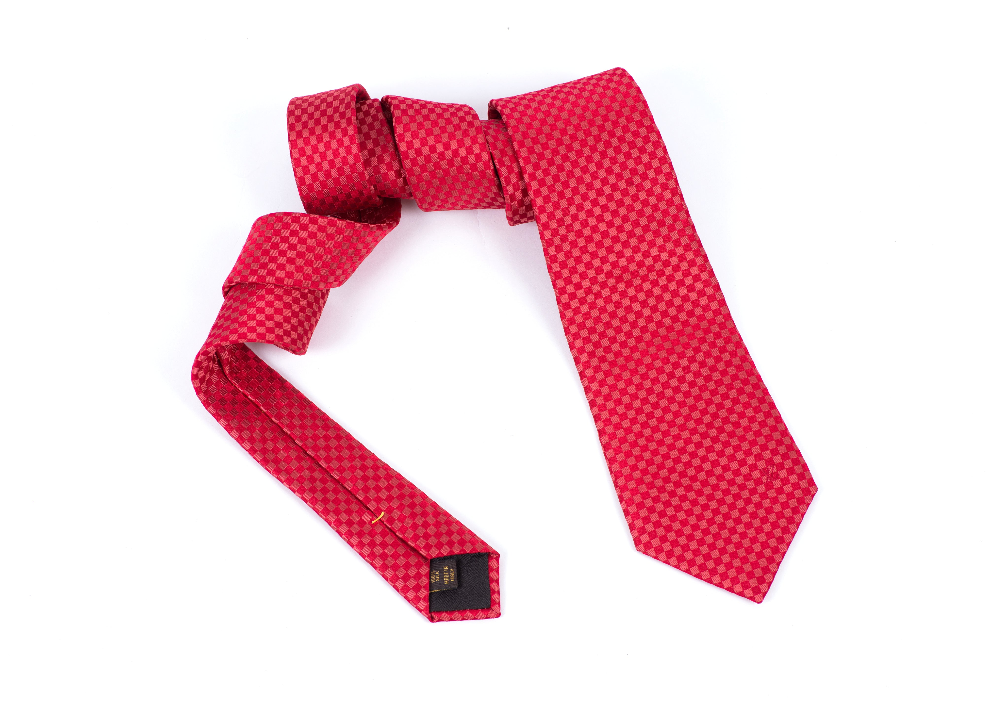 Louis Vuitton Checkered Silk Tie - Red Ties, Suiting Accessories -  LOU788379