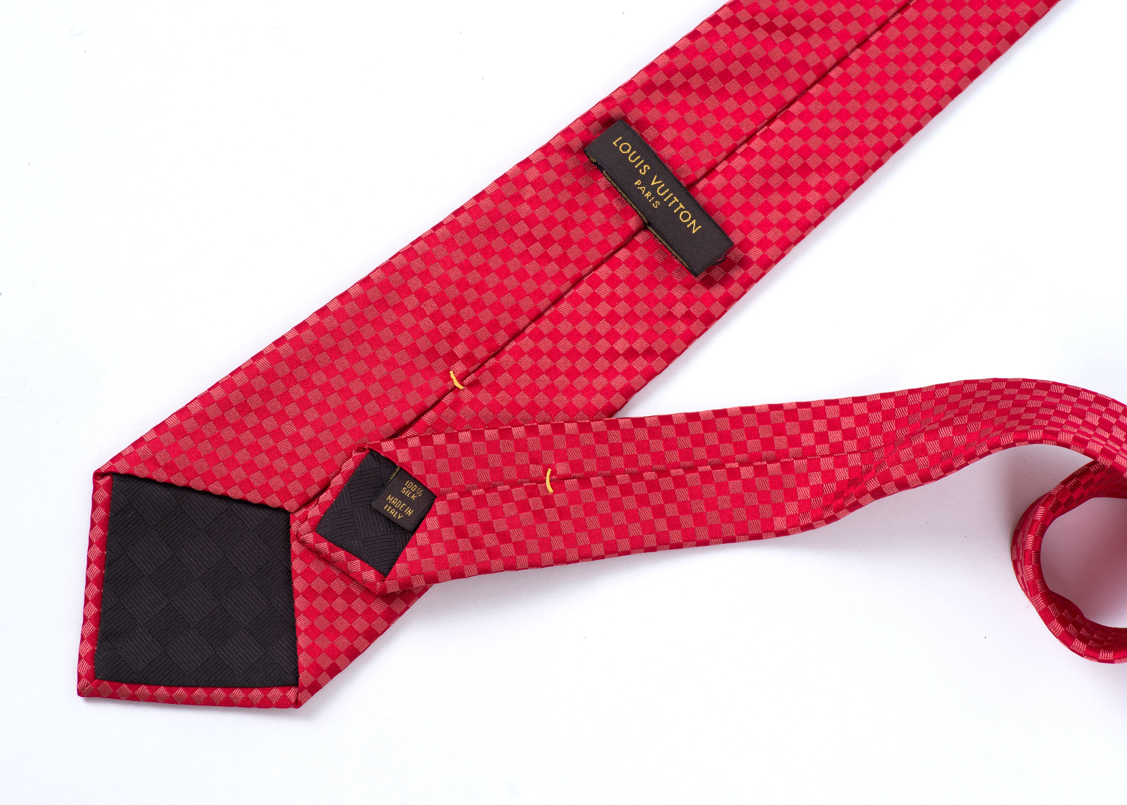 Louis Vuitton Damier Classique Necktie Caravatta In Red Black - Praise To  Heaven