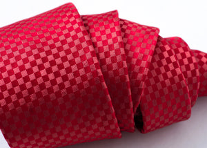 Louis Vuitton Pink Checked Jacquard Silk Tie