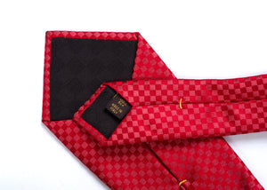 Louis Vuitton Red Damier Checkerboard Silk Necktie