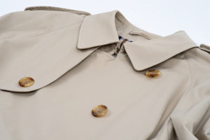 Aquascutum Double Breasted Khaki Brown Trench Coat, Size US 42R, EU 52