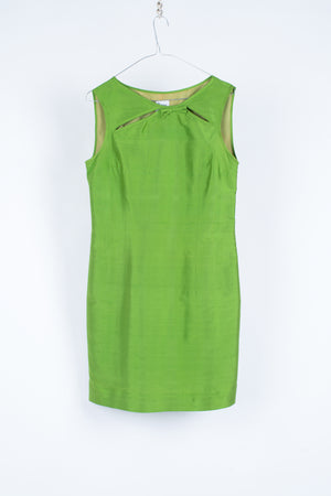 Moschino Cheap And Chic Green Silk Cocktail Dress, SIZE M