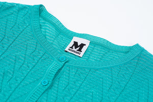 Missoni Women's Turquoise Lightweight Button Up Cardigan, XS