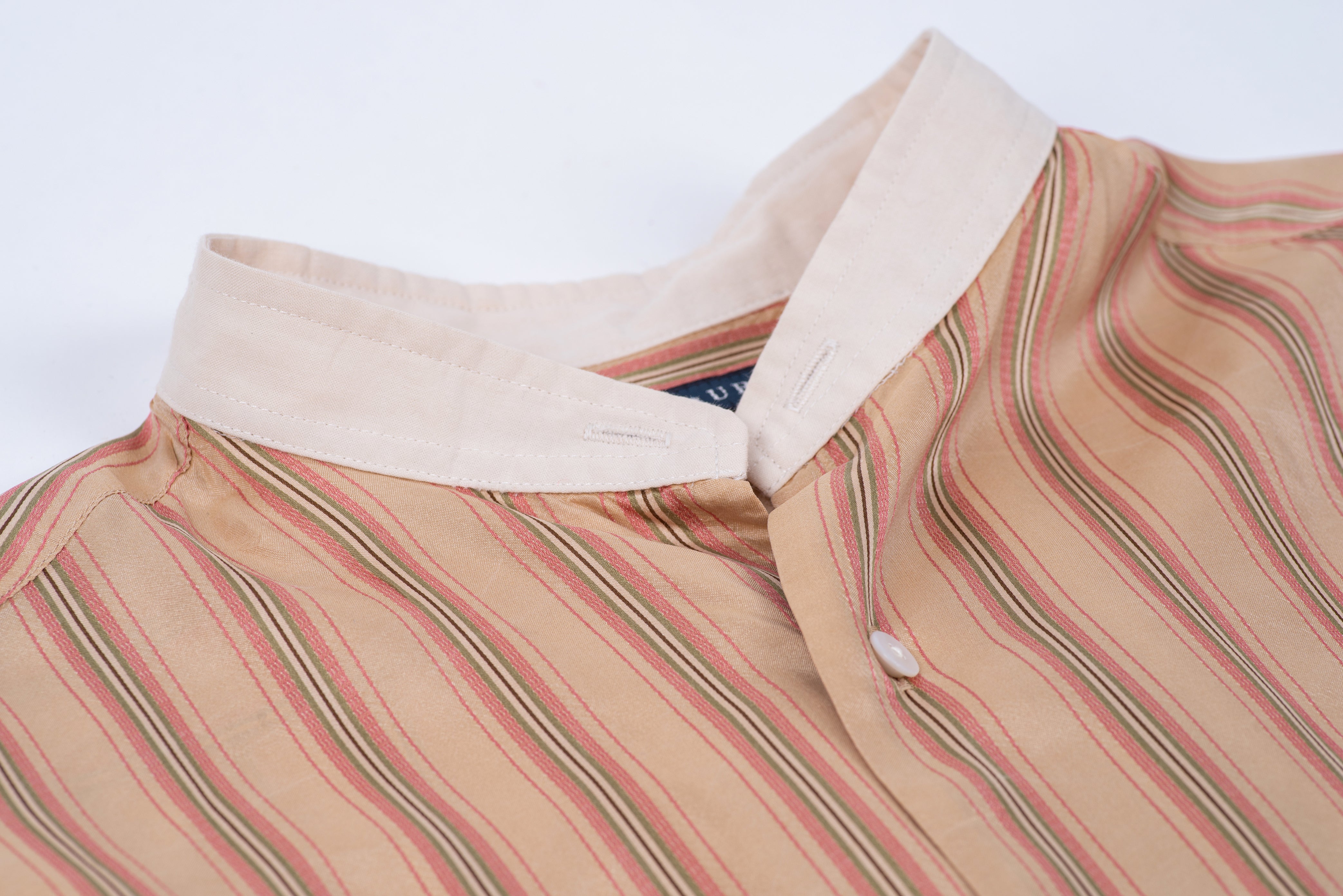 Ralph Lauren Women's Striped Silk Long Shirt in Gold, Size 4, S