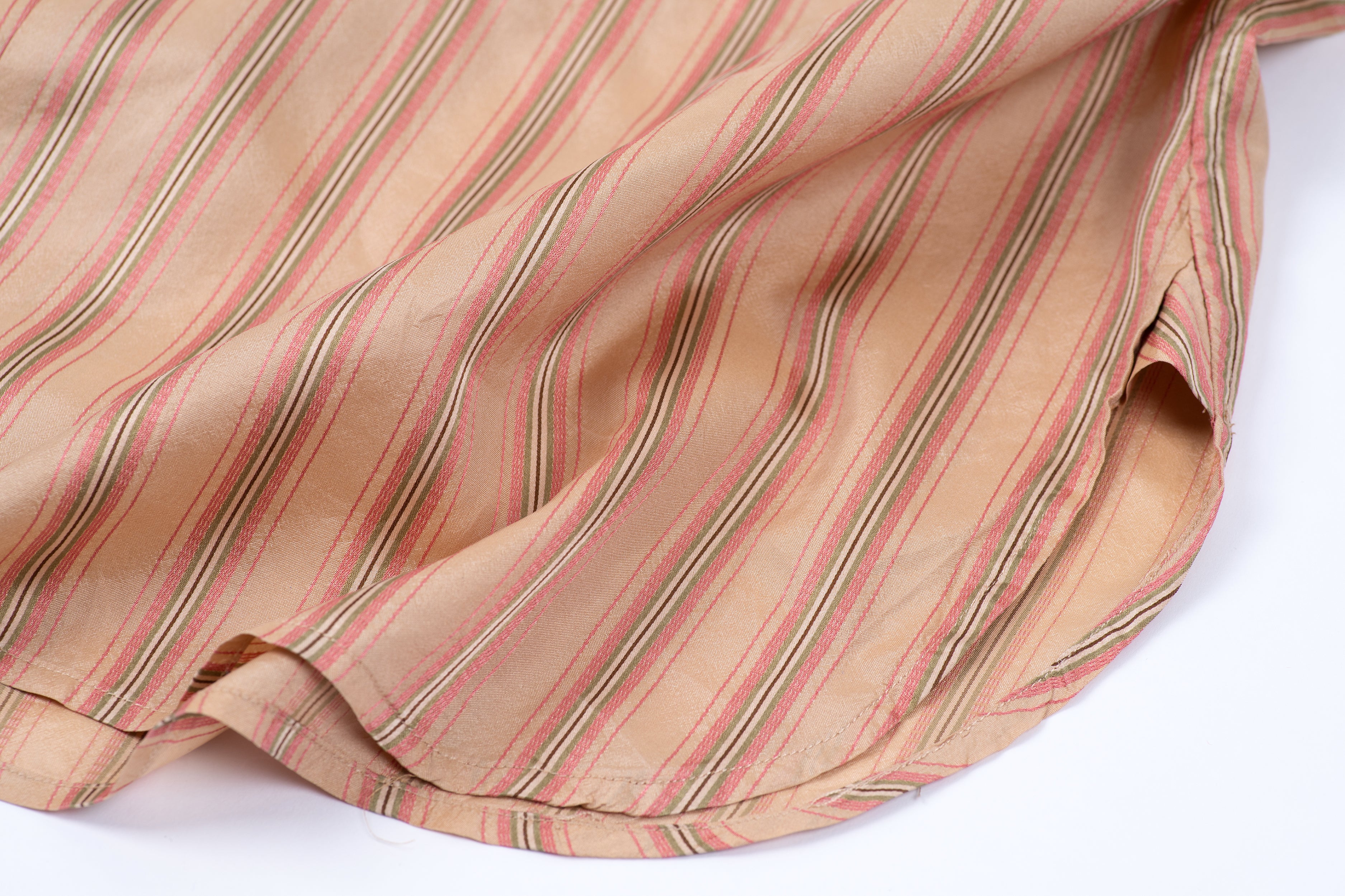 Ralph Lauren Women's Striped Silk Long Shirt in Gold, Size 4, S