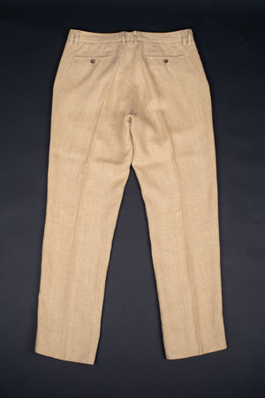 Dolce & Gabbana Khaki Brown 2 Pieces Linen Suit, US 40R, EU 50