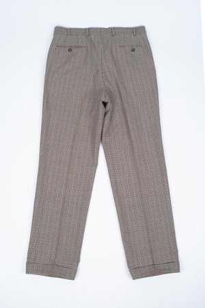 Burberry Checkered Wool Double Pleat Men's Trousers, EU 50