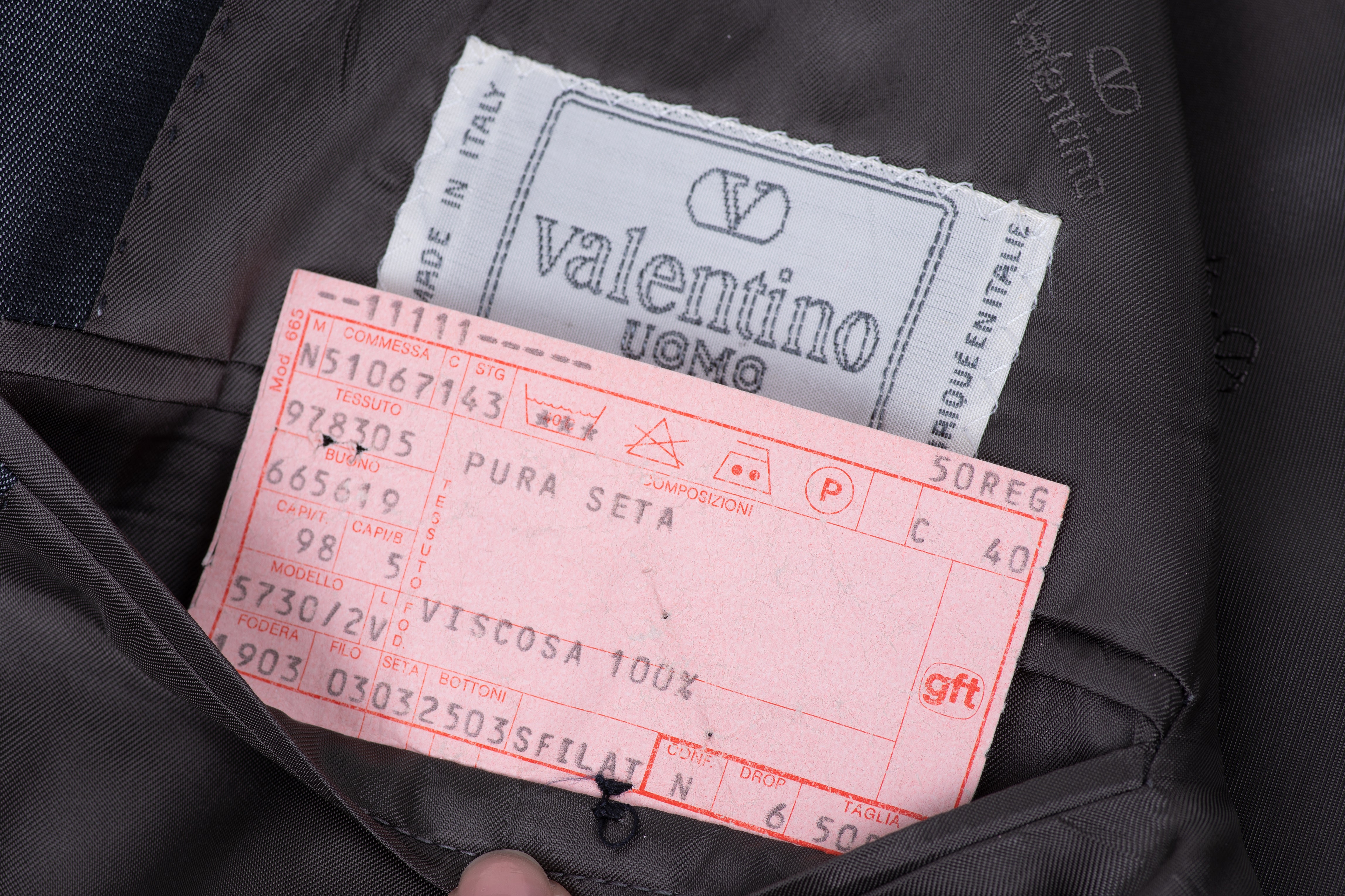 Valentino Single Breasted Grey Silk Blazer Jacket, US 40R, EU 50R