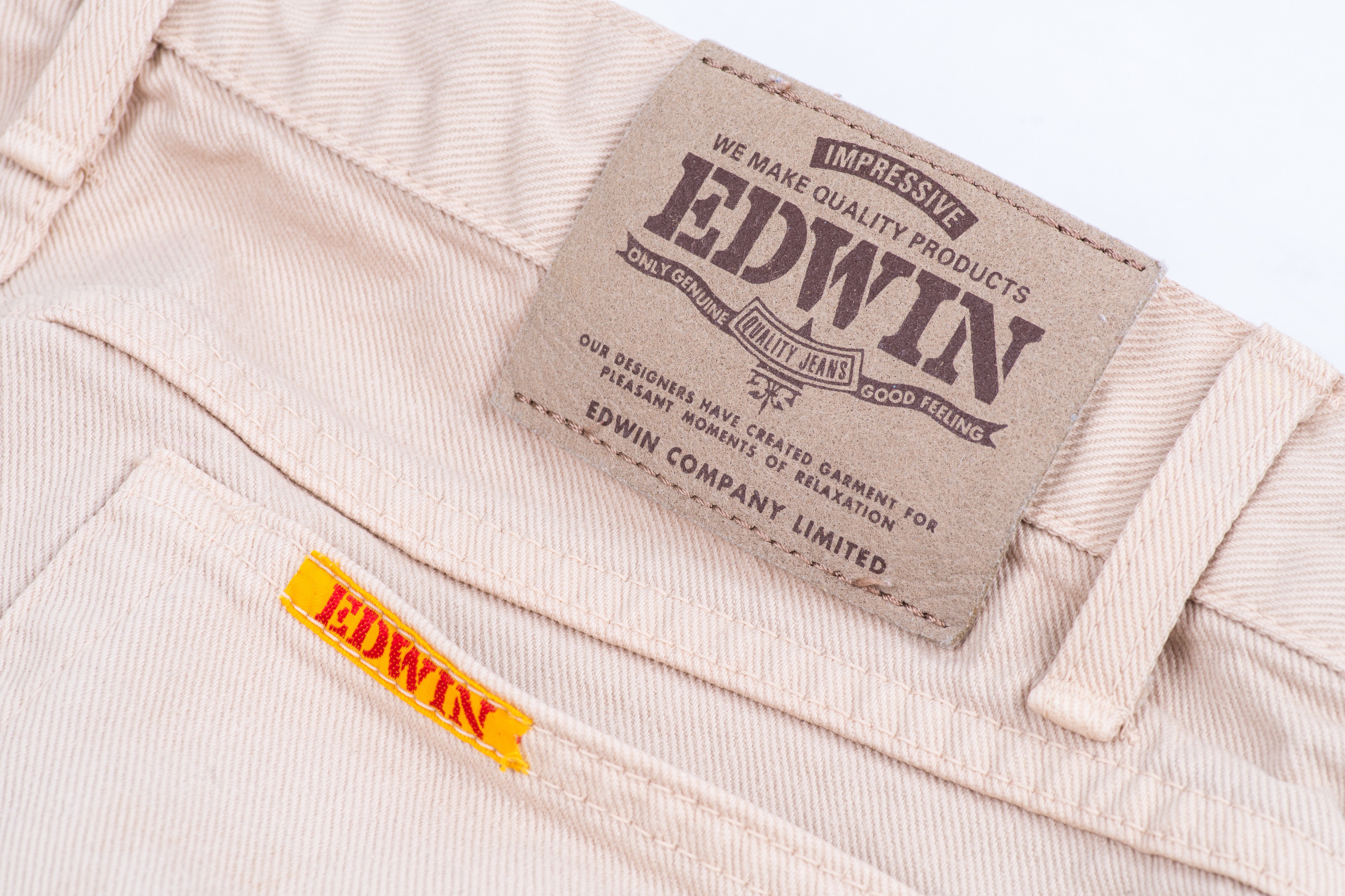 Edwin Vintage Ivory Tapered Leg Jeans Made in Japan 34/36