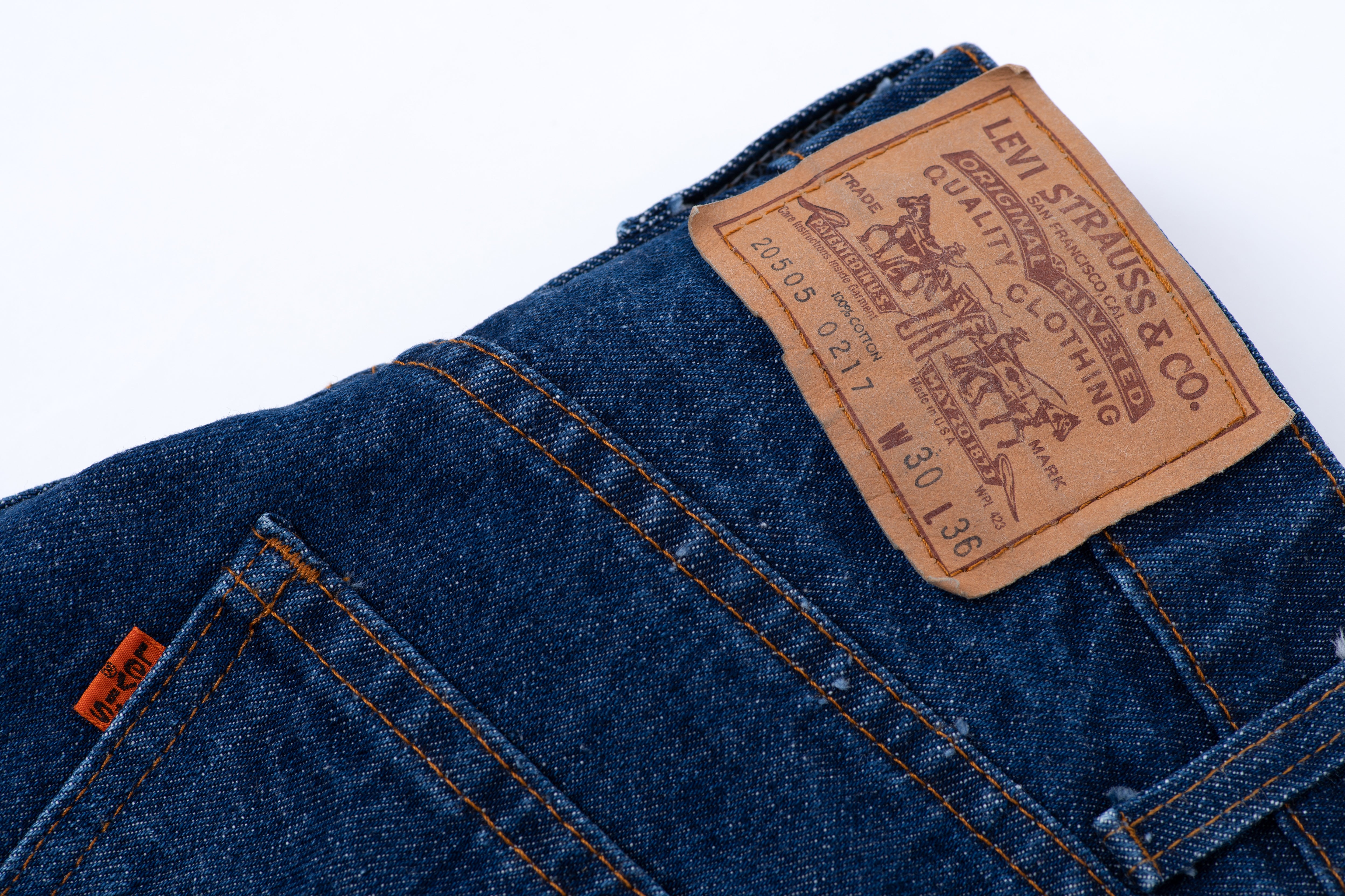 Levi’s 505 Orange Tab Vintage High Waist Jeans Made in USA, W30/L36
