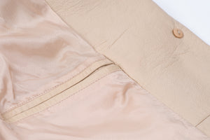 Women's Soft Leather Beige Blazer, SIZE S