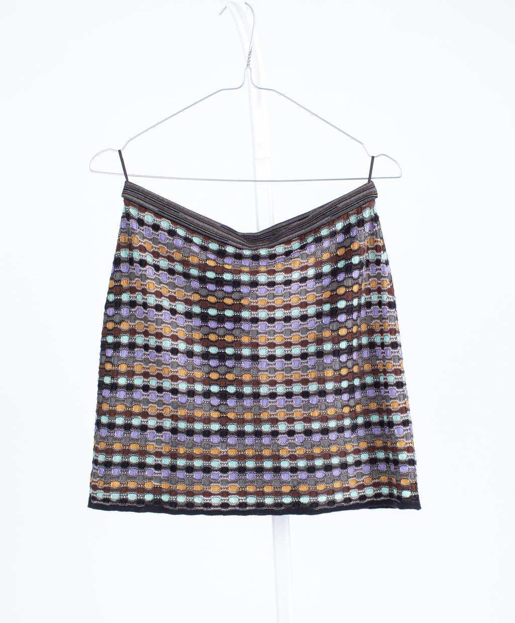 Missoni M Merino Wool Blend Signature Print Mini Skirt, US 6, EU 36