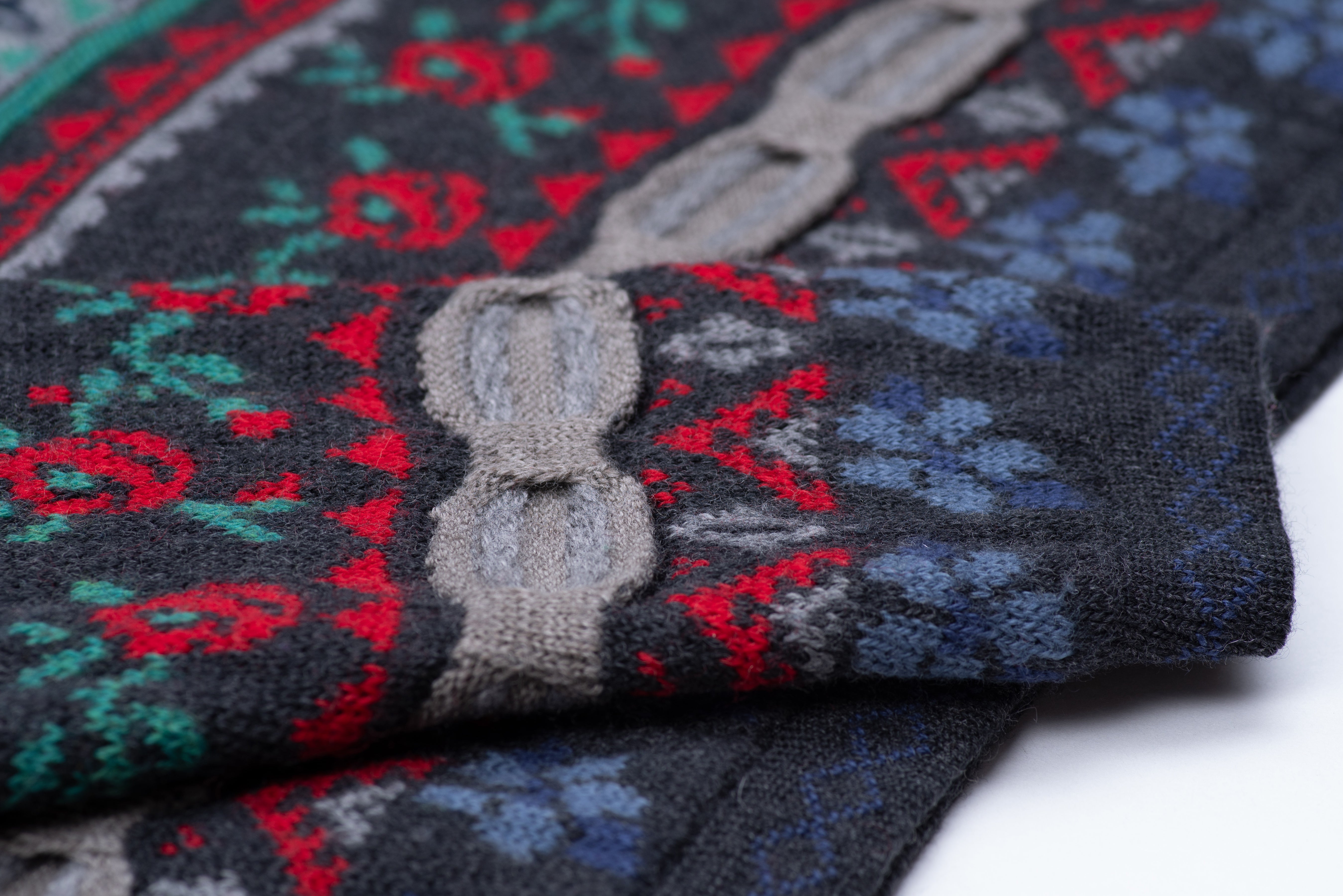 Women's Merino Wool Mock Neck Italian Jacquard Sweater, M