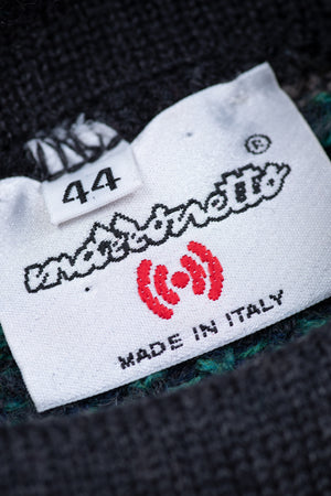 Women's Merino Wool Mock Neck Italian Jacquard Sweater, M