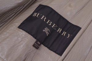 Burberry Khaki Brown Leather Trench Coat, Size XS