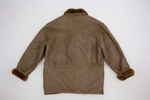 Vintage Chunky Supple Sheepskin Leather Shearling Jacket, SIZE 42R - secondfirst