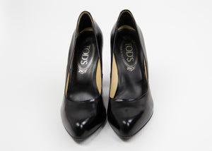 TOD'S Classic Black Smooth Leather Pumps SIZE USA 4, EU 34 - secondfirst